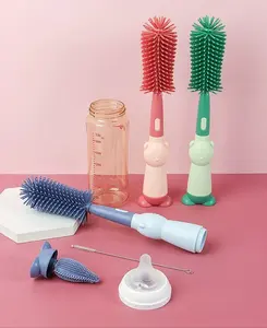 3in1 Sikat Botol Silikon Penyikat Pembersih Penyuci Botol Susu Bayi Dapat Memutar 360 Derajat Cuci Bersih Dot Baby Set 3 in 1 Bottle Nipple Straw Silicone Brush Multifungsi BPA FREE