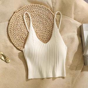 Slim Fit Knitted Camisole for Women, New Style Vest for Outerwear, Summer Sexy Sleeveless Short Base Shirt