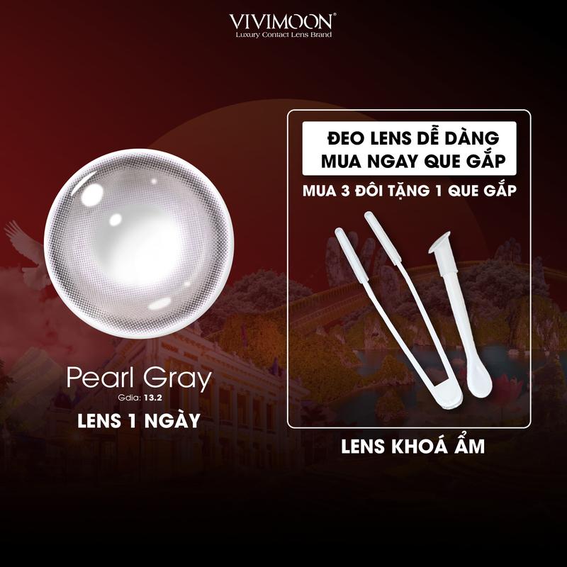 Kính áp tròng VIVIMOON LENS 1 ngày màu nâu xám Pearl Gray (Giá 01 chiếc)
