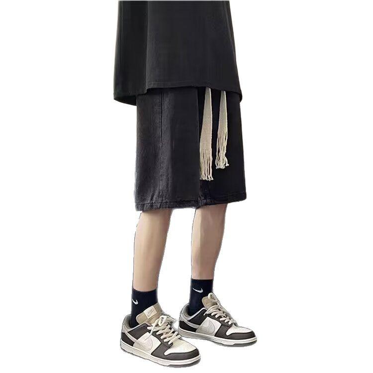 Men's washed denim shorts🔥| Summer thin & breathable | American streetwear style | loose straight cut | unisex casual shorts # trendingnow 4