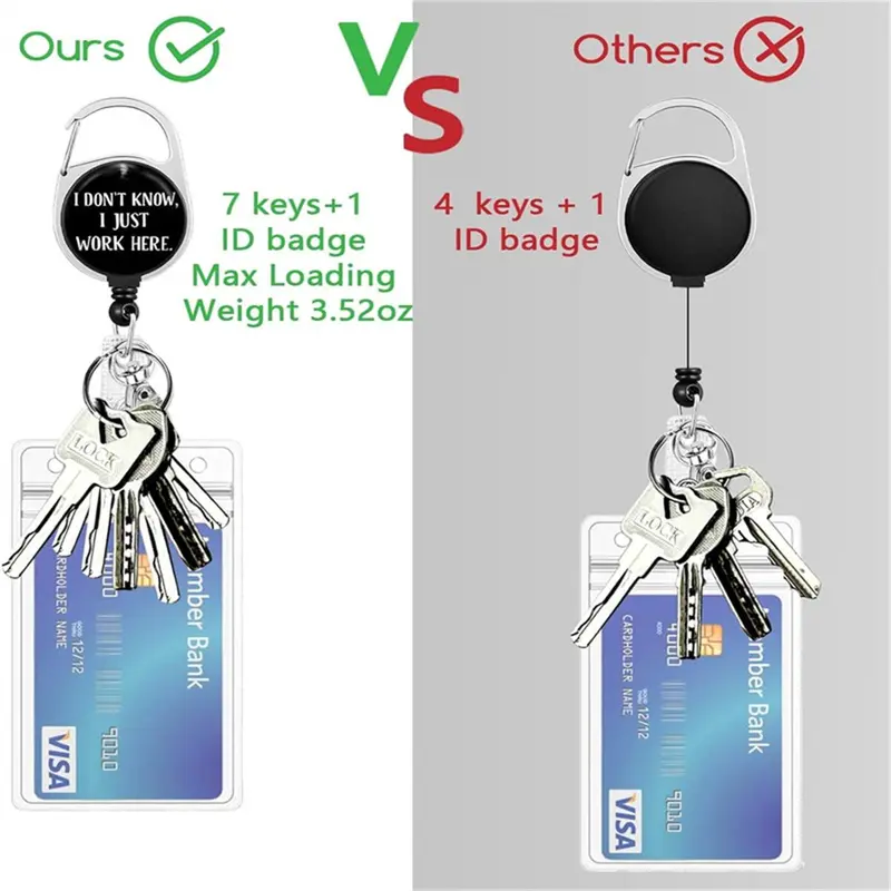 Retractable Badge Holder with Detachable Lanyard, 1 Set ID Badge Holder for Office, School, Hospital 3