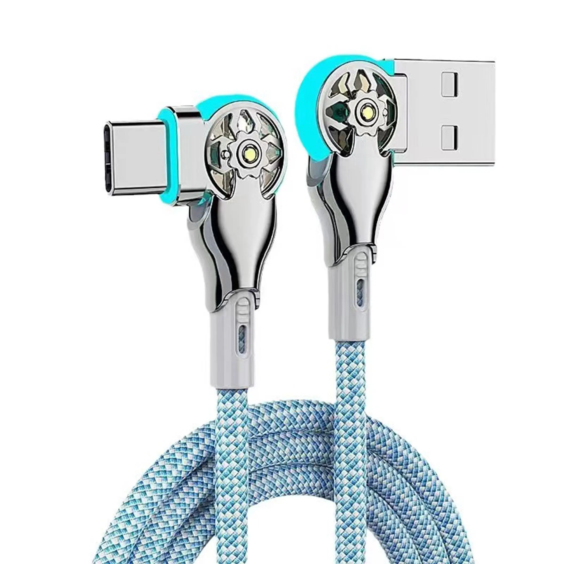 180° Rotatable Design Data Cable, Durable Nylon Braided Data Cable, Fast Charging Data Cable for Android Phone, Electronic