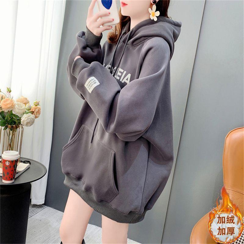 Product Introduction of Áo Len Áo Chui Đầu Có Mũ Trùm Đầu Dáng Rộng In Chữ, Dành Cho Nữ, Lót Lông Cừu, Dày Dặn, Mùa Đông, Phong Cách Hàn Quốc, Phong Cách Thường Ngày Áo Phong Cách Phương Tây, Hàng Mới Về Năm 2024, Có Tỷ Lệ Mua Lại 53% 7