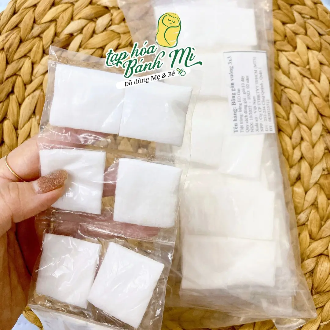 Bông gòn tiệt trùng lau mắt cho bé (size 3x3cm)