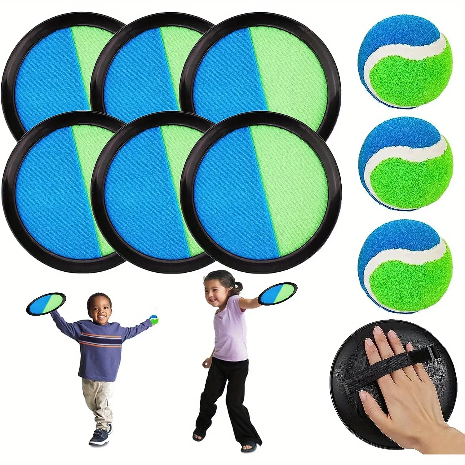 Toss And Catch Ball Set With 6pcs Paddles, 3pcs Balls & Storage Bag, Outdoor Yard Garden Game Supplies, Christmas Birthday Gifts, New Year Gifts