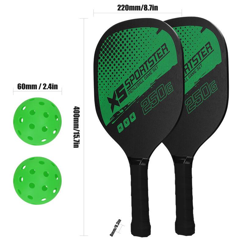 Product Introduction of Pickleball Paddle Set of 2 Rackets & 4 Pickleballs Pickle-Ball Racquet with Balls Sports Accessory 20