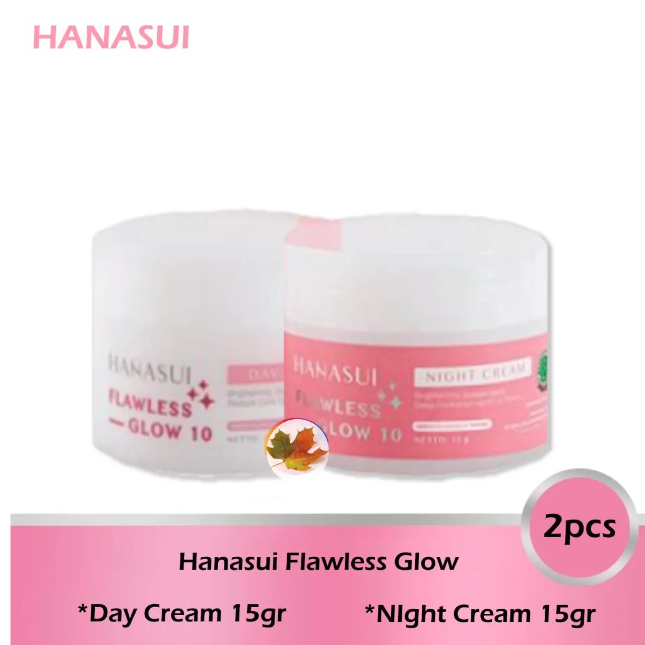 paket bundle cream day&night hanasui flawess glow