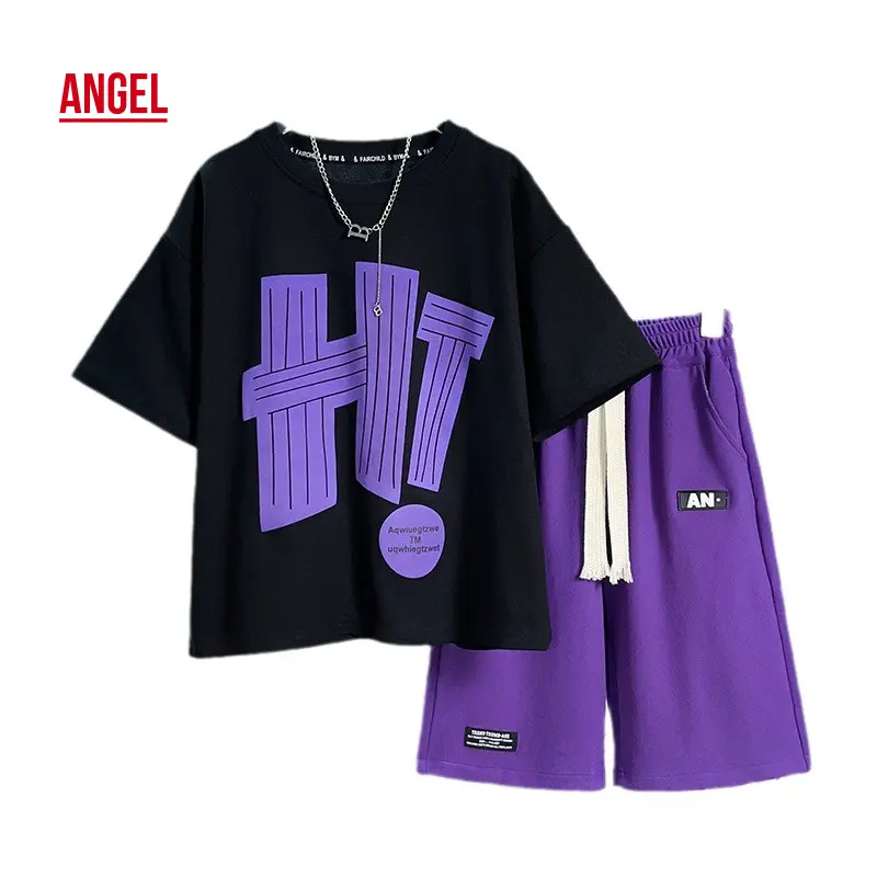 Bộ Đồ Thể Thao Cho Bé Trai, AG SHOP, Phong Cách Hàn Quốc, Áo ngắn Tay Và Quần Đùi, Bộ Thời Trang, Thích Hợp Cho Trẻ Em Lớn, Mẫu Mới, Thời Trang, Thiết Kế Thiên Thần, ✨ [Thiên Thần] ✨