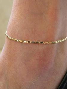 Pulsera de tobillo de cadena minimalista y elegante para mujer, pulsera de tobillo de cadena a la moda, joyería vintage chic que combina con todo para decoración de vacaciones de verano en la playa