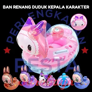 Ban Renang Duduk Anak Kuromi Melody Pelampung Bulat Kepala Karakter Swim Ring Baby Boat