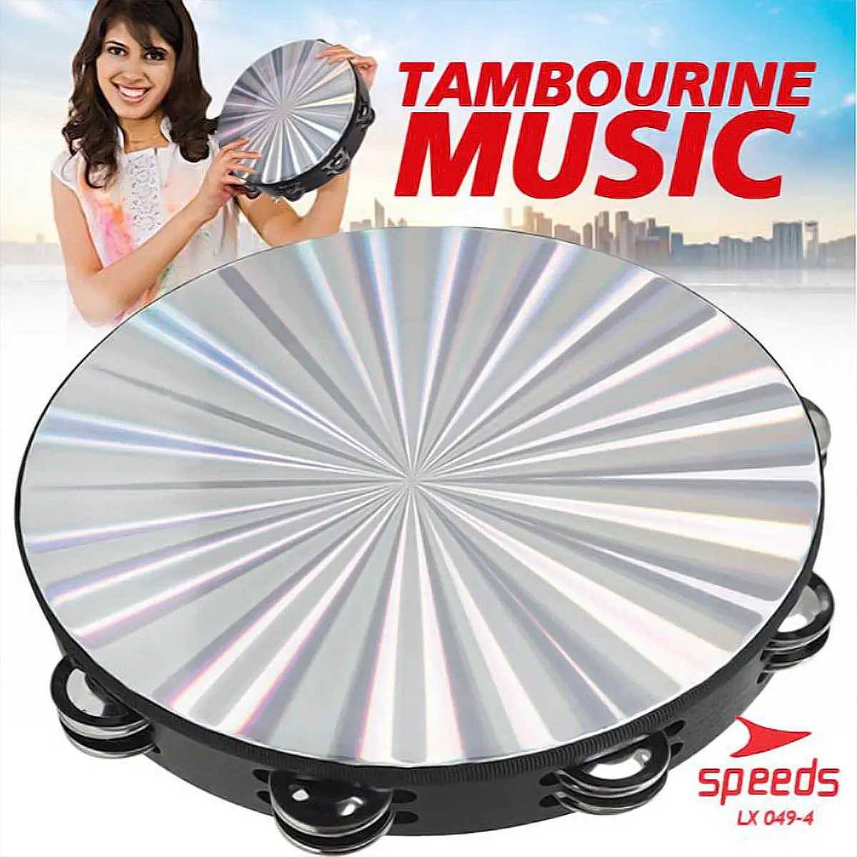 SPEEDS Alat Musik Tamborin Tambourine Hologram Plastik Kecrekan Tambourine Tamborine 049-4