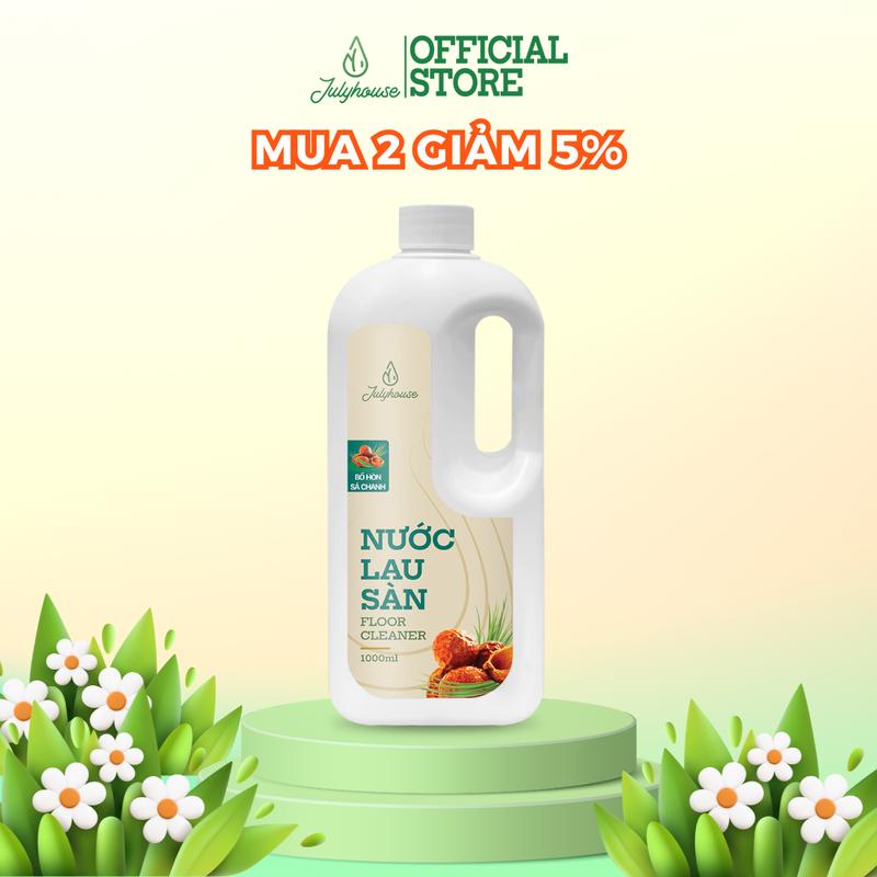 Nước lau sàn nhà 1000ml Julyhouse tinh dầu Sả Chanh - Bồ hòn hữu cơ an toàn cho sức khỏe cả gia đình
