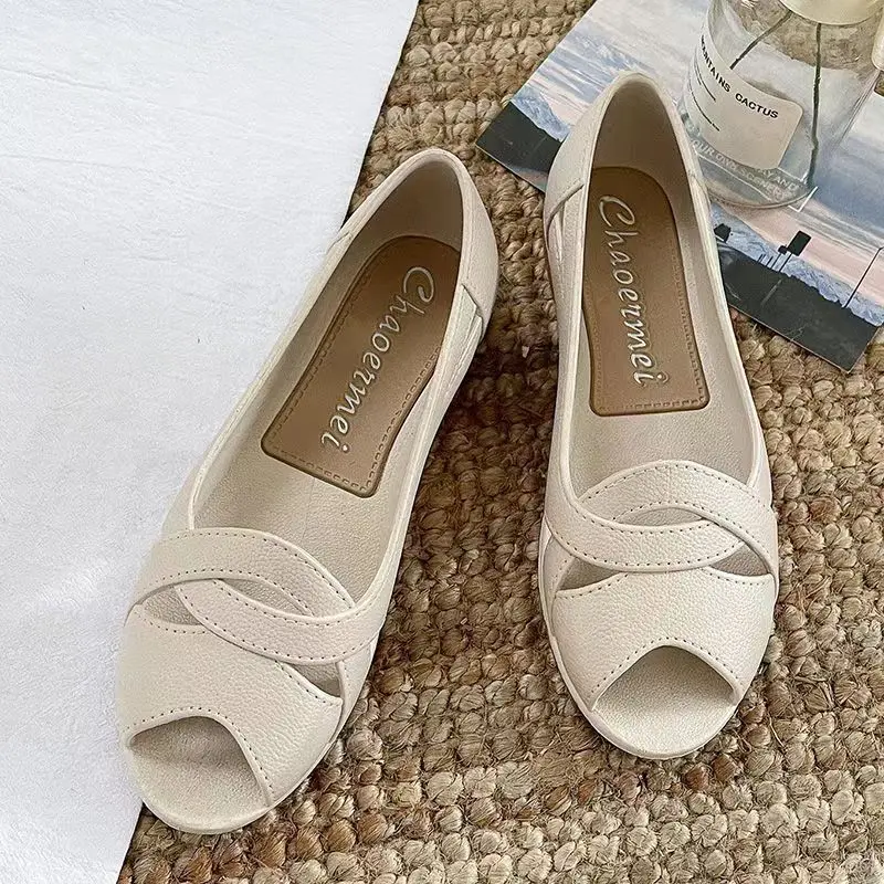 Dép Nữ, Hàng Mới Về Mùa Hè, Thoải Mái, Thời Trang, Hợp Xu hướng, Giày Đế Bằng, Đế Mềm, Thích Hợp Cho Mẹ, Giày Thường Ngày Shoes Giày Bệt