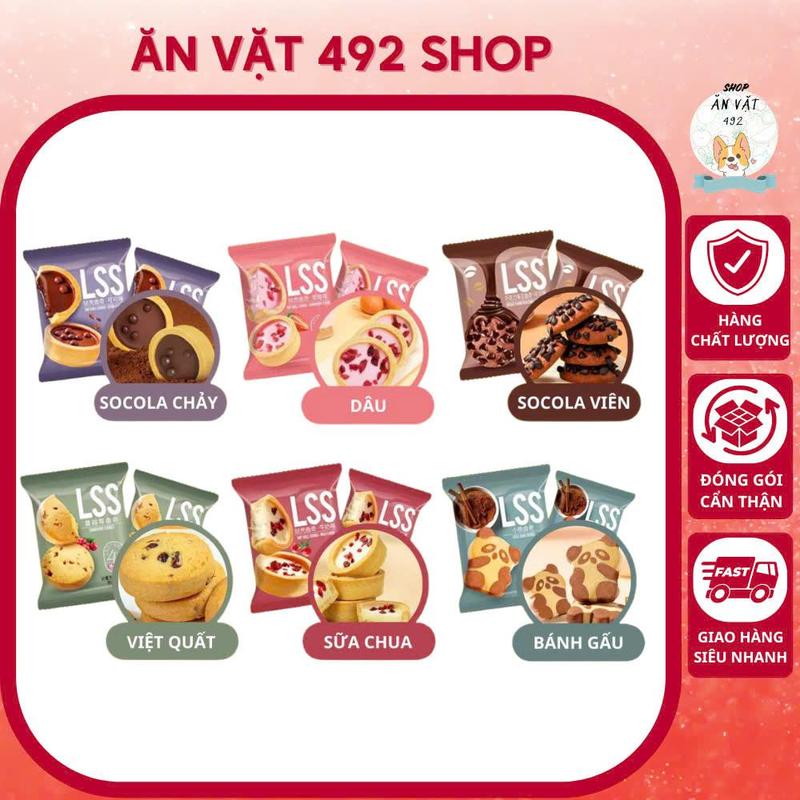1kg Bánh Quy Socola LSS, Bánh quy bơ phủ socola thơm ngon, bánh cookies socola - Ăn Vặt 492 Shop
