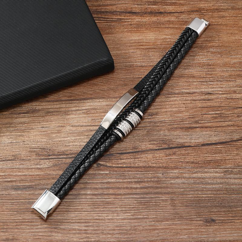 Product Introduction of Leather bracelet for men magnetic leather braided bracelet for men multilayer leather bracelet 6