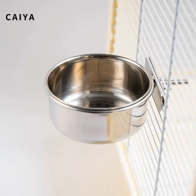 Chén inox treo lồng cho Vẹt