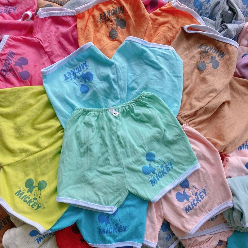 Combo 20 quần đùi viền mickey chất cotton cho bé trai và bé gái từ 3-17kg 4