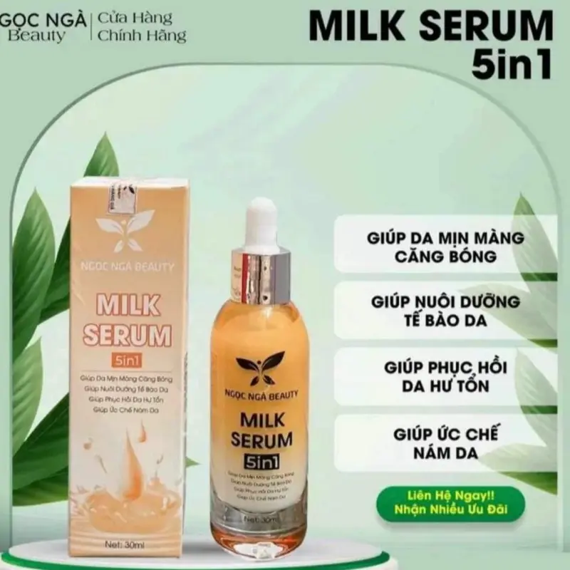 ( 100% Chính Hãng ) ( Giá gốc 350k ) Milk serum 5in1 Sữa tế bào gốc Ngọc Ngà Beauty (30ml) (Tất cả các loại da) 0