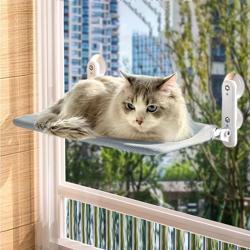 Product Introduction of Cozy Cat Window Hammock with Strong Suction Cups - Sunbathing Perch for Cats, Durable Polyester, Non-Assemble 7