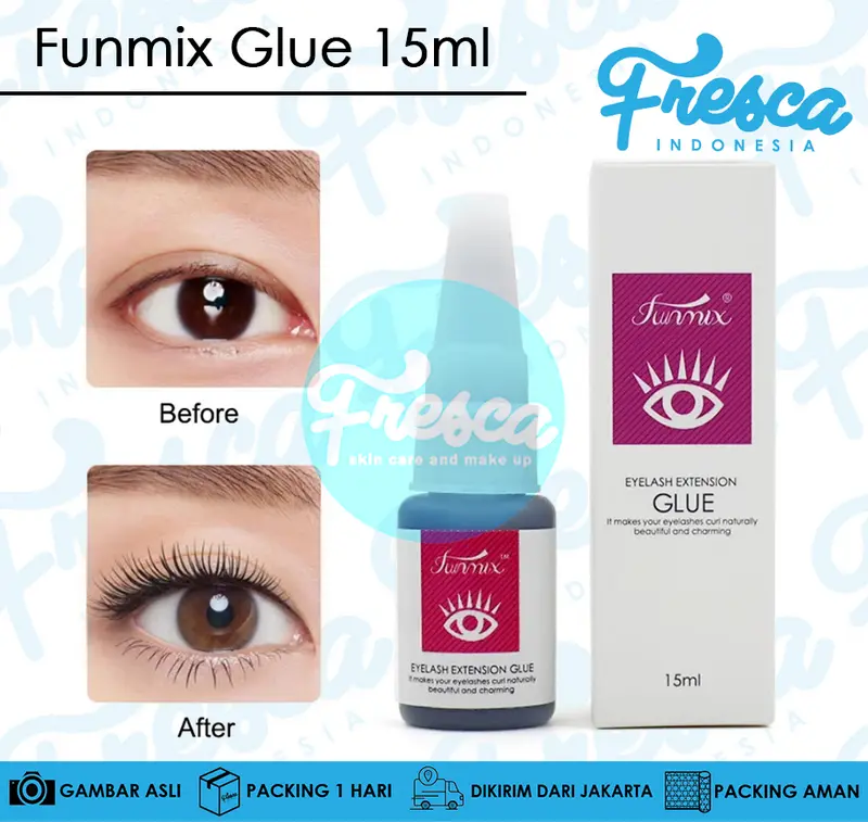 FUNMIX EYELASH GLUE 15ml / GLUE EYELASH EXTENSION / LEM BULU MATA Funmix Tanam Bulu Mata 6