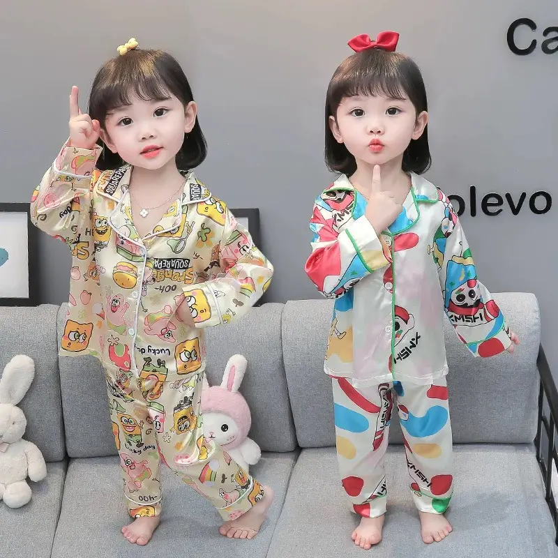 Bộ Pijama Bé Gái Lụa Mịn Dài Tay Shin và bọt biển