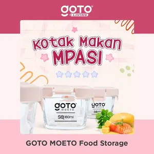 (Promo Special) Goto [COD] Moeto Tempat Wadah Mpasi Bayi Kaca Food Container Storage 3in1