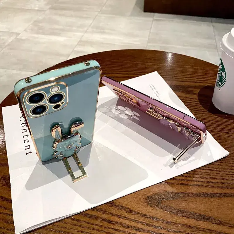 Luxury Softcase for Redmi 12 4G Free Rabbit Phone Holder