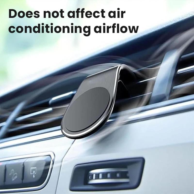 Magnetic Car Phone Holder, L-shaped Air Vent Phone Holder, Universal Aluminum Alloy Magnet Stand for Car Dashboard/Vent 6