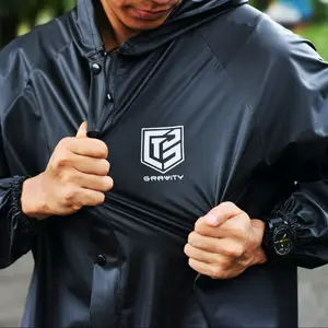 GRAVITY Jas Hujan Dewasa Setelan Pria Wanita Mantel Original Tebal Anti Rembes Bahan PVC 0.25 untuk Pengendara Motor Aman Nyaman dengan Karet di Pergelangan Tangan