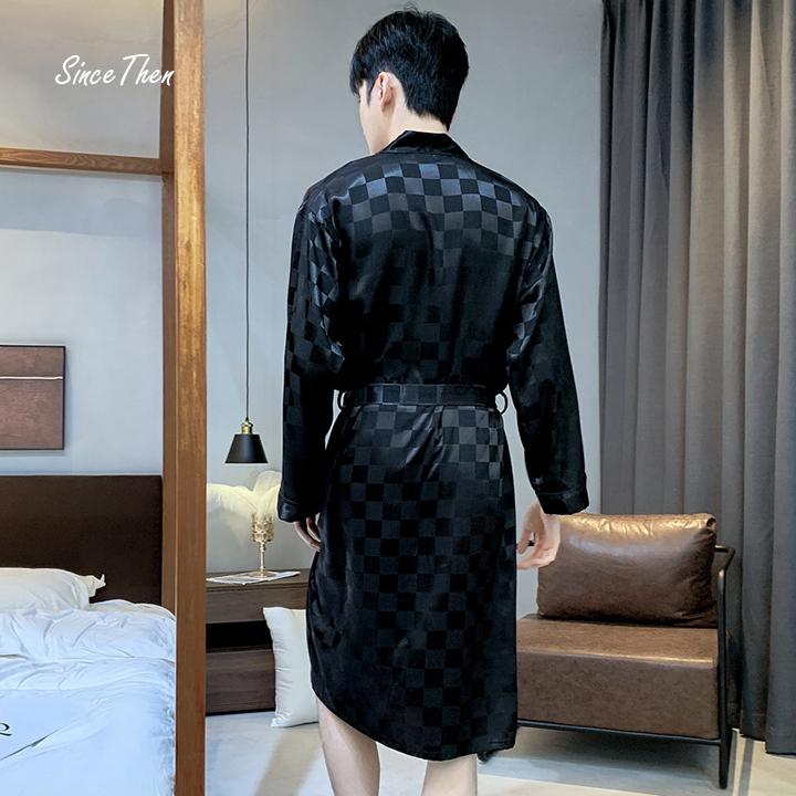 Product Introduction of Áo choàng ngủ nam mặc nhà dài tay màu đen - D0084M 18