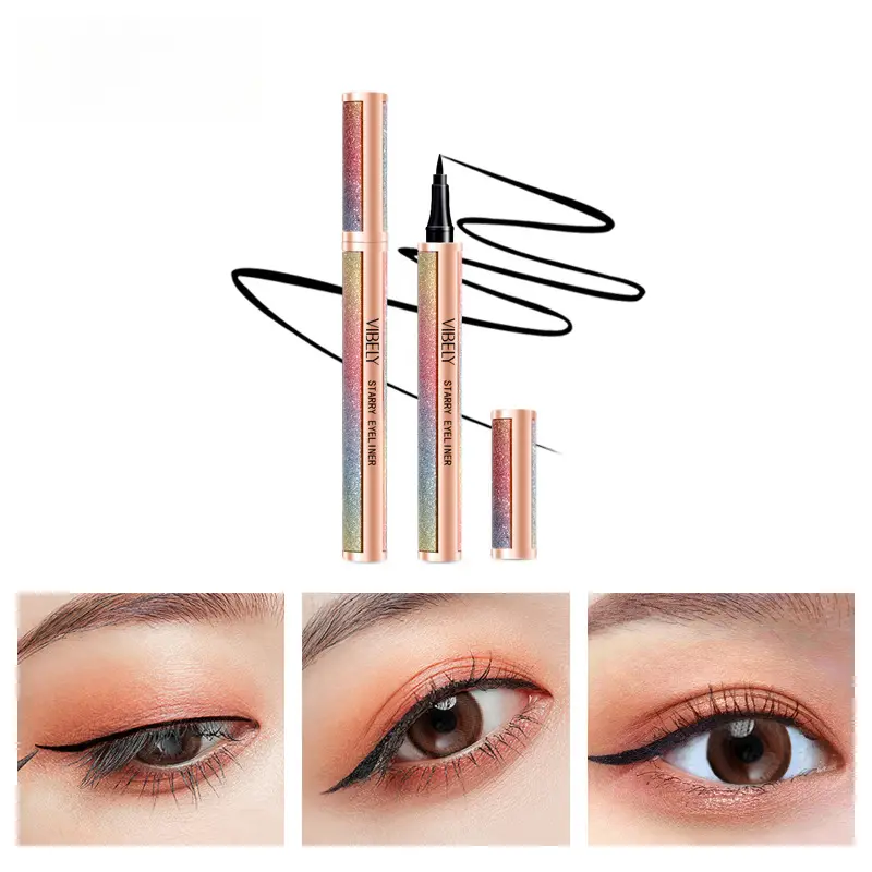 Waterproof Starry Sky Quick-Dry Smudge-Free Ultra-Fine Black Eyeliner Pen