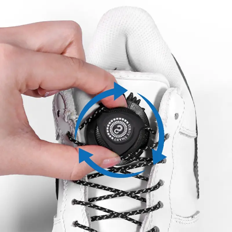 1 Pair Automatic Rotation Buckle Shoelaces For Adult And Children Wear Accessories