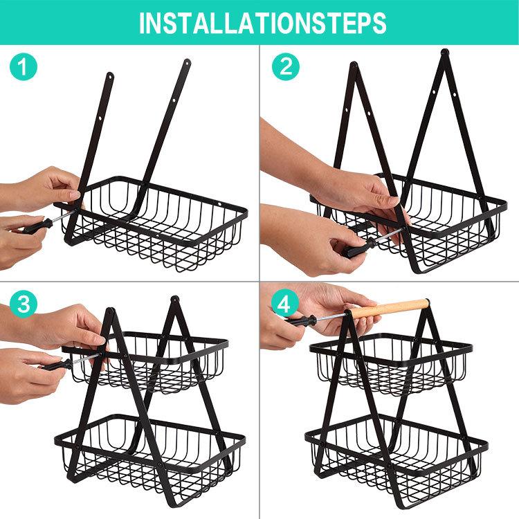 Product Introduction of EaseLife 2024 NEW Fruit Rack Storage Vegetable Onion Rack Vegetable Storage Kitchen Rack kitchens Organizer Storage Rack 15