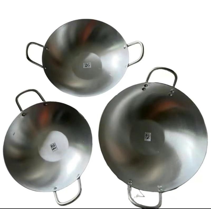 Bộ 3 Cái Chảo Nhôm Bóng Size 24cm 26cm 28cm Chảo Nhôm Lòng Sâu Quay Tán Đinh 3
