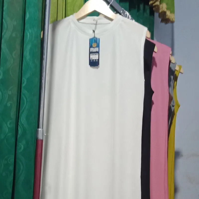 Lyguns Inner Dress Tanpa Lengan Polos PREMIUM Casual Abu Hitam 3