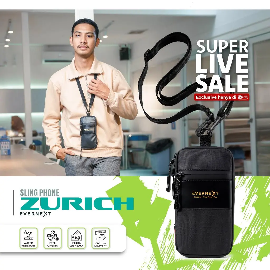 Evernext - Sling Pouch Zurich Pouch Wallet Waterproof Sling Phone Pria Anti Air Dompet Kartu Anti Air Distro Terbaru Selempang