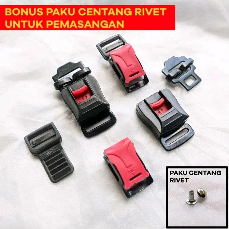 Pengait Tali Helm Quick Release dengan Bonus Paku Centang Rivet Besi ...