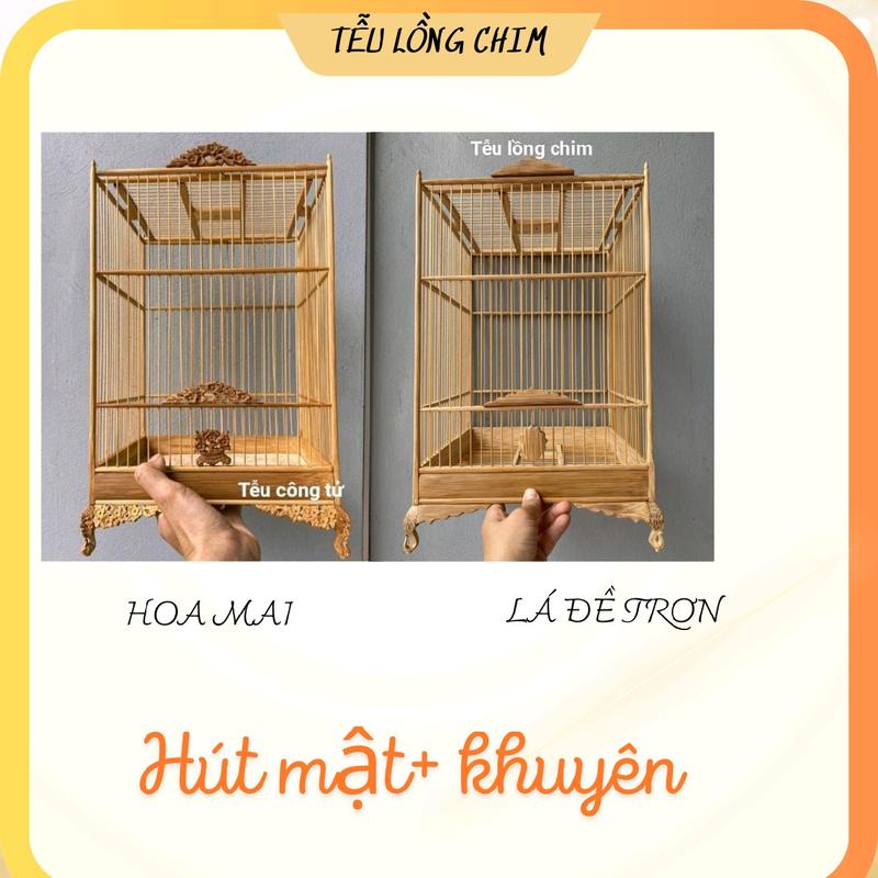 Khung lồng hút mật+ khuyên tự ráp chất liệu tre kích thước 25x35