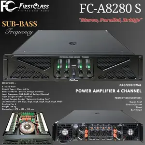 POWER AMPLIFIER FIRSTCLASS FCA8280S FC A8280S 4 CHANNEL PLUS CROSSOVER ORIGINAL