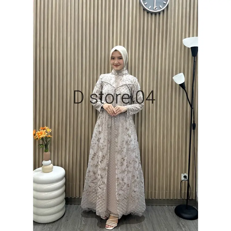 Dstore04 || Kinan Dress III/Gamis Jumbo/Gamis Terbaru/Seragaman Pesta/Dress Pesta/Gamis Kondangan/Gamis Modern 3