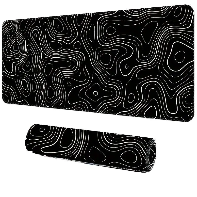 Abstract Geometric Pattern Mouse Pad, 1 Count Large Gaming Mouse Desk Pad, Extended Mouse Pad with Stitched Edges and Non-Slip Rubber Base, House Accessories, Gaming Accessories