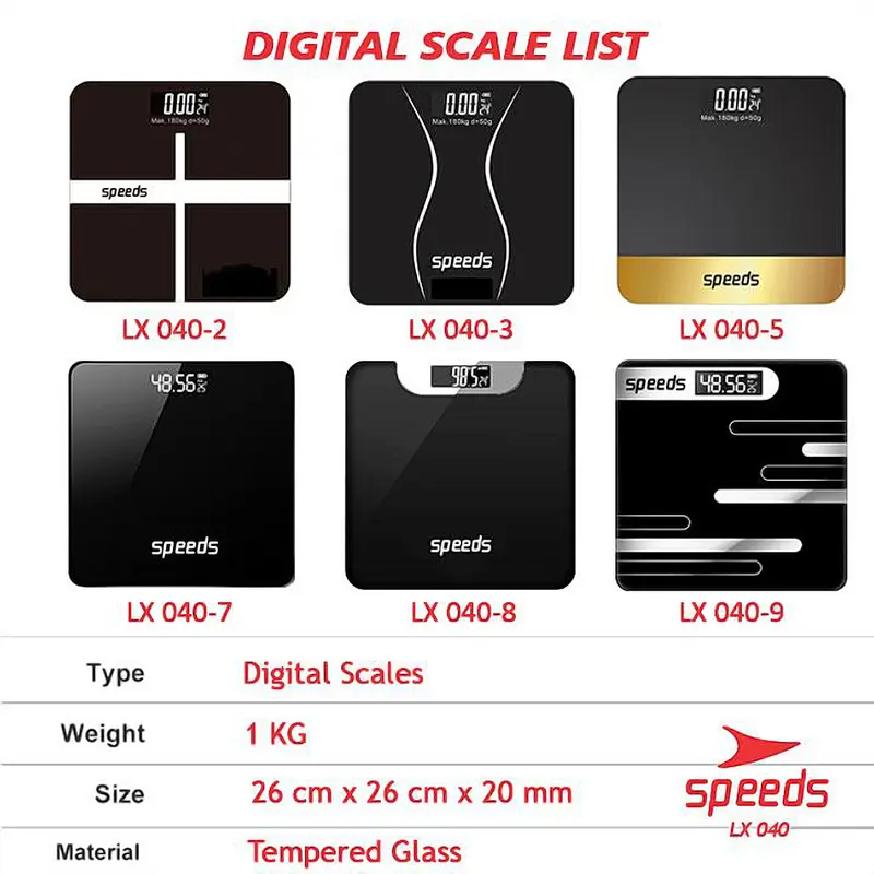 SPEEDS Timbangan Badan Digital 180kg 040-1-9 6