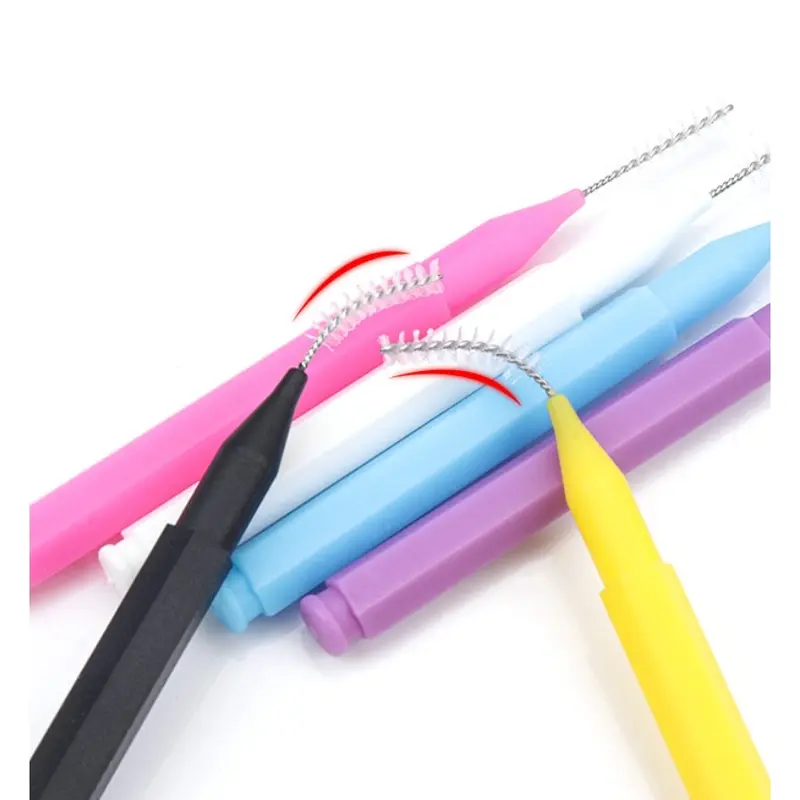 10pcs Eyebrow Mini Brush Eyelash Micro Kuas Kecil dengan TUTUP Ultra Brow Perm Dental Teeth Cleaning Interdental Sikat Bayi Elastis Menaikan Alis 3