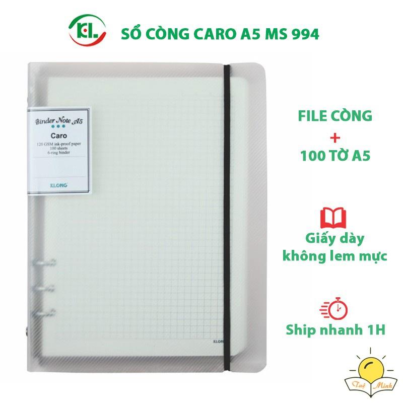 Sổ còng Klong A5 MS 994 giấy caro 100 tờ dày dặn VPPTUEMINH