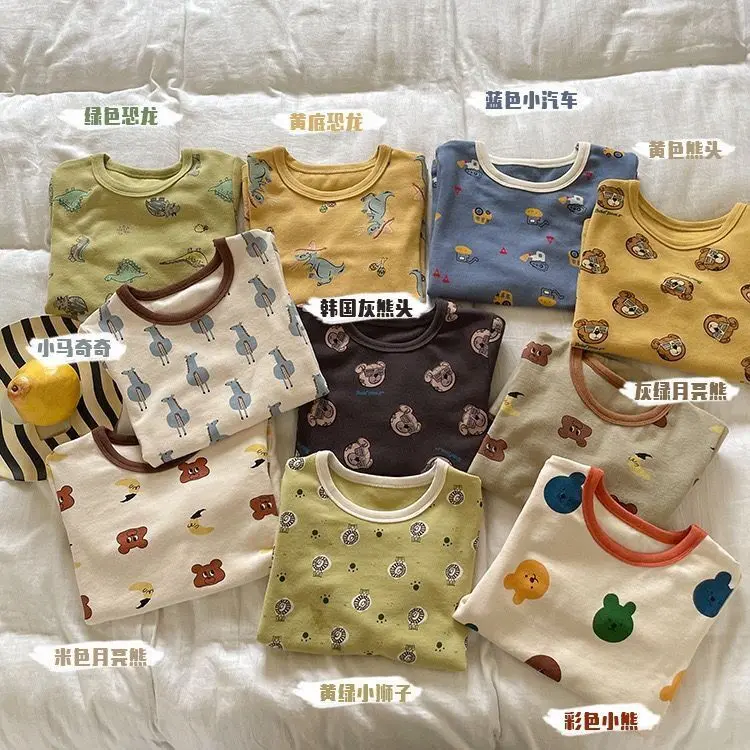 Bộ Đồ Ngủ Cho Trẻ Em, Bé Trai Và Bé Gái, Đồ Lót Trẻ Em, Bộ Đồ Mặc Nhà, Bộ Đồ Lót Giữ Nhiệt Mới, Có Sưởi Ấm Và Ấm, Bộ Đồ Ngủ Chải De Rong, Bộ Hai Mảnh