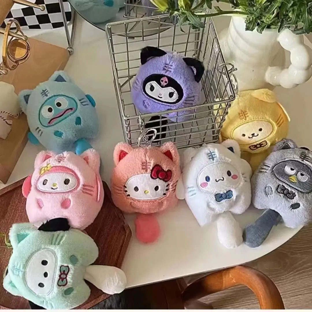 Plush Costume Animal Tail Doll Hello Kitty Pendant Cute Cartoon Ugly-Cute Bag Charm Toy