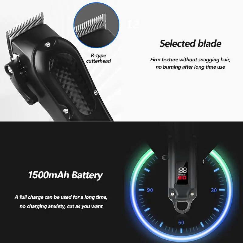 Electric Hair Clipper Set, 2 Counts Rechargeable Hair Clipper, Professional Hair Trimmer for Men, Hair Clipper Set with Comb Heads, Great for Men Stylists Barber Barbershop Salon Home Use 6