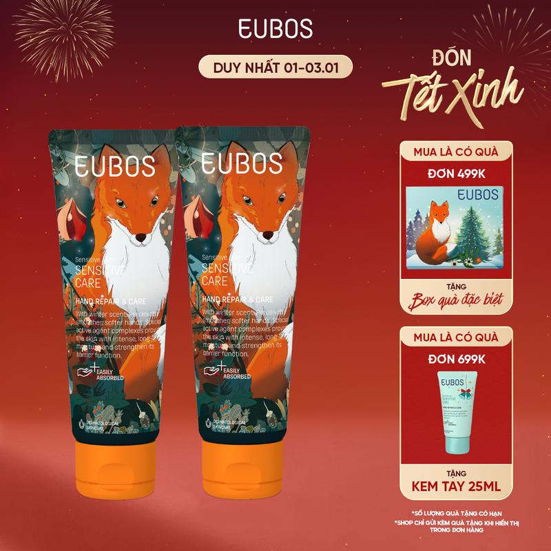Combo 2 Kem Dưỡng Da Tay EUBOS Giúp Mềm Mịn Dưỡng Ẩm Chuyên Sâu 24h An Toàn Cho Da Nhạy Cảm 75ml