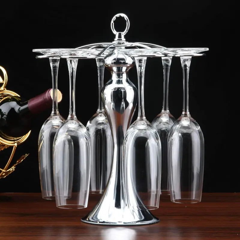 Giá Treo Ly Rượu Vang Decor.Dihuna Màu Xám Bạc, Khay Treo Ly Đồ Decor Trang Trí Để Bàn, Kệ Tủ Rượu, Làm Quà Tặng 1