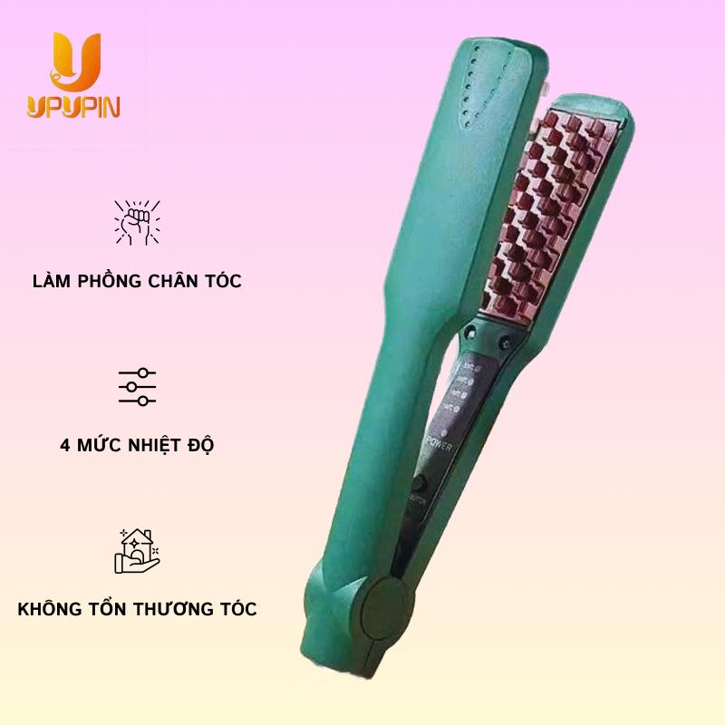 Máy bấm phồng tóc chân vuông UPUPIN , Máy dập phồng chân tóc làm bằng Men gốm sứ bảo về tóc hạn chế hư tổn mayu  ontocxoansongnuochippie